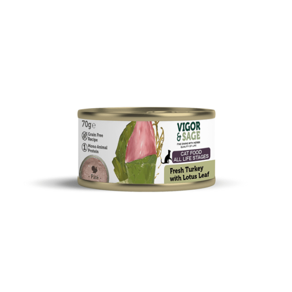 VS Lotus Leaf & Fresh Turkey Cat Food-70G Can
