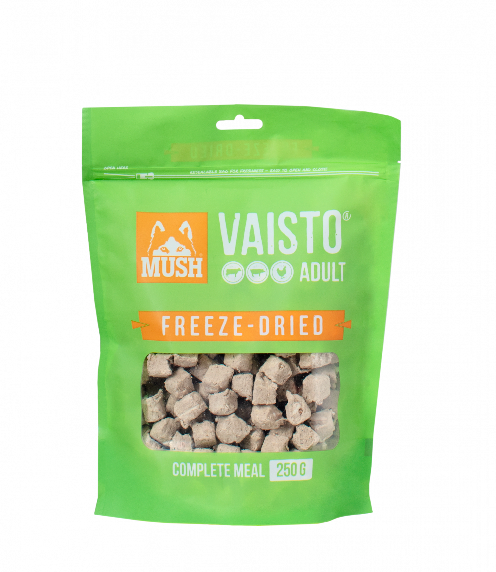 Mush Vaisto Grønn Okse-Gris-Kylling Frysetørket 250 g