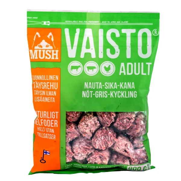 Mush Vaisto Okse-Gris-Kylling (Grønn) 3 kg/Kjøttboller