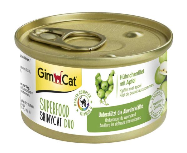 GimCat Superfood ShinyCat Duo kylling og eple, 70 g