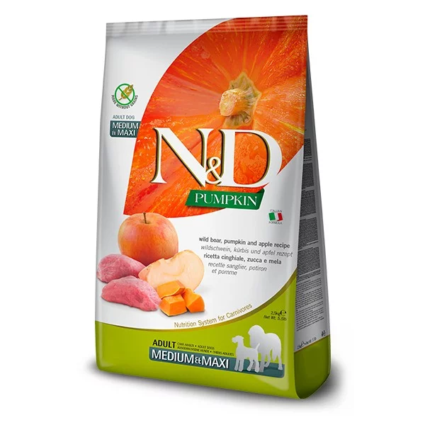 N&D Pumpkin Wild Boar & Apple Adult Medium & Maxi 2,5 kg