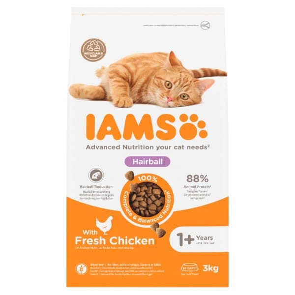 Iams Cat Vitality Adult Hairball 3 kg