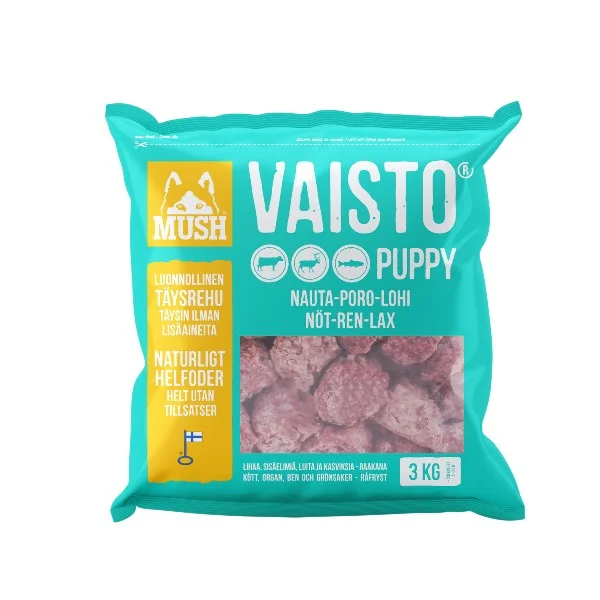 Mush Vaisto Isblå Okse-Reinsdyr-Laks Puppy 3 kg