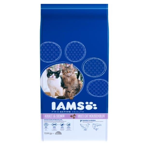 Iams Cat Adult Multicat chicken & Salmon 15 Kg